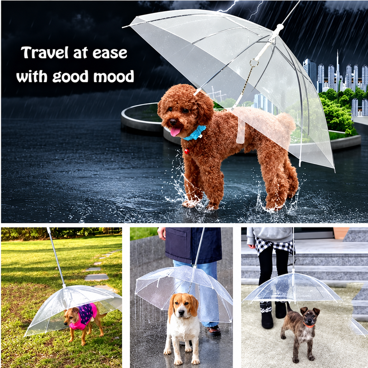 Dog Umbrella with Leash